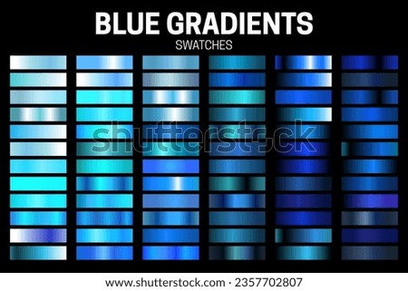 Blue Color Gradient Collection of Swatches	
