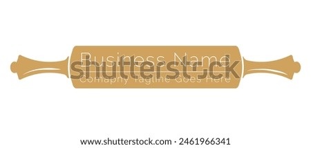 Nice Bakery Logo with Elegant Rolling Pin or Dough Roller