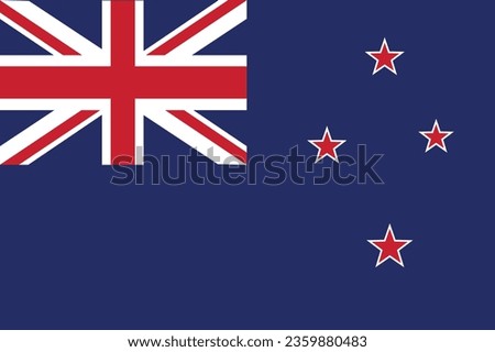 Flag of New Zealand country, banner vector illustration. 