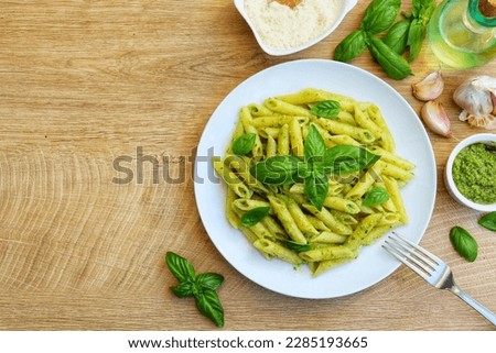 Similar – Foto Bild Penne-Nudeln mit Pestosauce