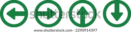 left right up down green arrow direction navigation vector design