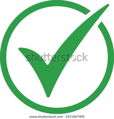 green tick check mark icon vector