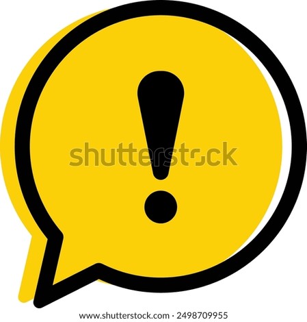 hazard warning attention exclamation yellow speech bubble vector design