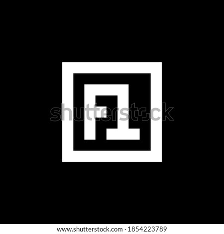 monogram logo initials letters ST or FT isolated on black background Stock fotó © 