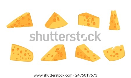 vector collection of cheese slice illustrations