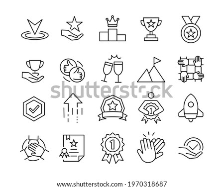 Success Line Icons - Vector Line Icons. Editable Stroke. Vector Graphic