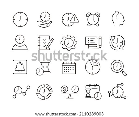 Time Management Icons - Vector Line Icons. Editable Stroke. Vector Graphic