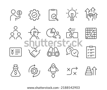 Business Solution Icons - Vector Line. Editable Stroke.