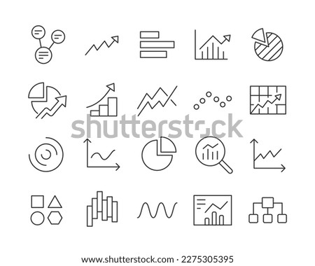 Charts Icons - Vector Line. Editable Stroke.