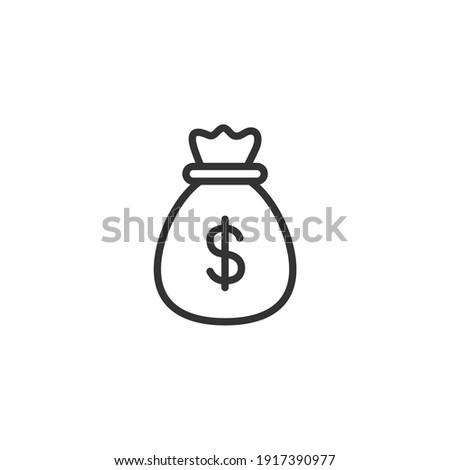 Money bag line icon. High quality black outline logo. Vector.