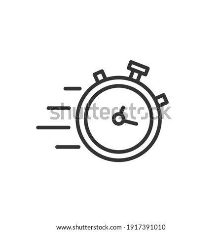 Quick time icon. Fast deadline. Rapid line symbol on white background. Vector.