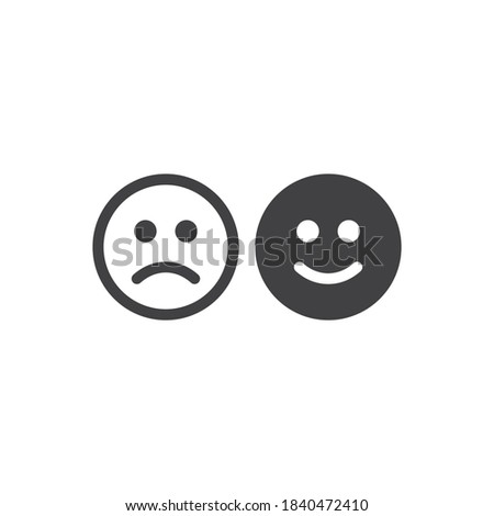 Frown face icon design vector