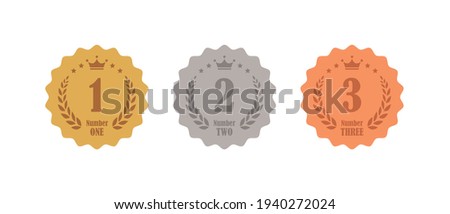 Gold, silver and bronze 1st, 2nd and 3rd ranking icon set Foto d'archivio © 