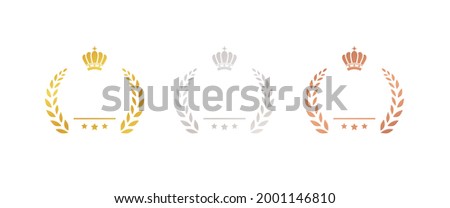 set of gold silver and bronze medals flat icons, award, prize, rank, ranking Foto d'archivio © 