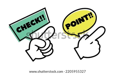 Check, point icon pointing vector illustration