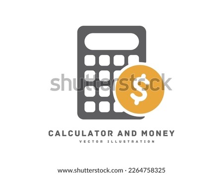 Calculator and dollar mark icon vector illustration