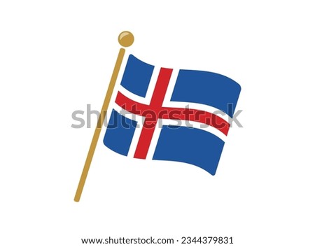 Iceland flag icon vector illustration