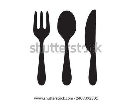 Knife, fork and spoon icon vector illustration