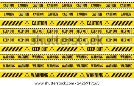 Caution, warning, no trespassing tape decoration vector illustration