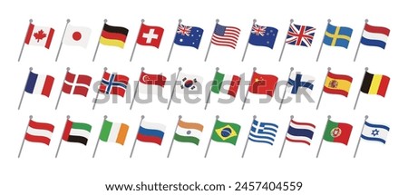 Best country national flag icon set vector illustration