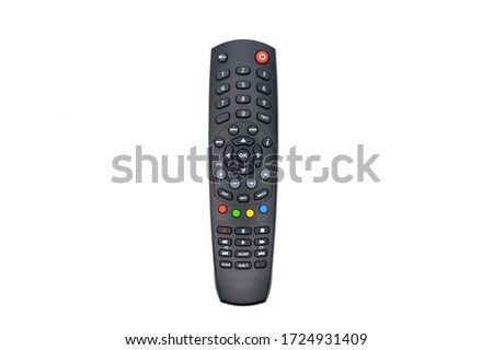 Black remote control for tv on a white background Foto stock © 