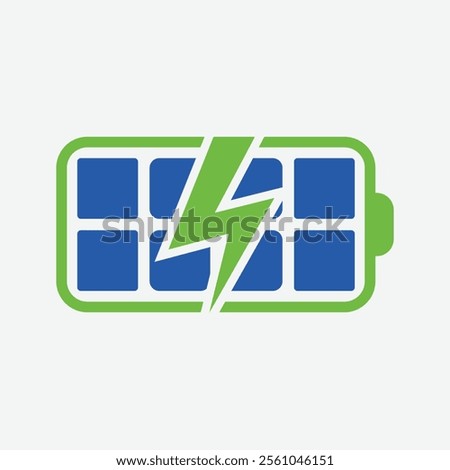 Battery Charge lightning bolt, Fast Charger Flat Icon, Solar Power Electric Car Charging Station