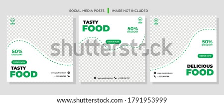 Social Media Post for Food Promotion offer poster, Healthy Food Social Media Banner & Post. Food social media web banner design template, Food Social media, and web square banner design template.