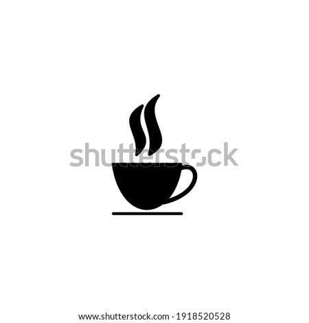 Coffee silhouette isolated on white background. Vector illustration of a coffee drink. Silhouette vector illustration. Coffee clip art.
