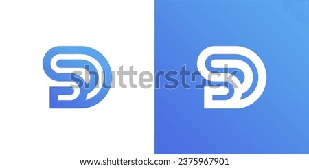 SD letter logo design on luxury background. DS initials letter logo concept. SD icon design. DS elegant and Professional white color letter icon on blue background. Tech icon logo