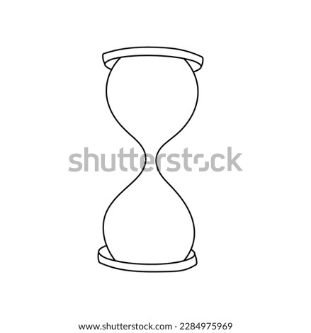Vector isolated one single simplest empty hourglass sandglass colorless black and white contour line easy drawing