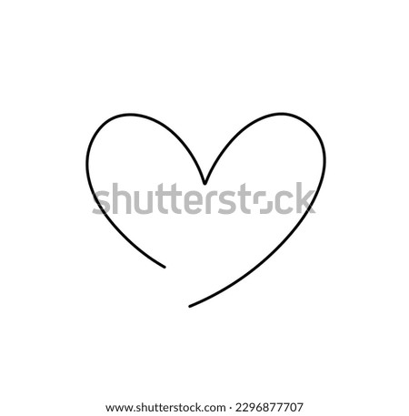 Vector isolated one single simplest heart shape open line colorless black and white contour line easy drawingVector isolated one single simplest heart shape open line colorless black and white contour