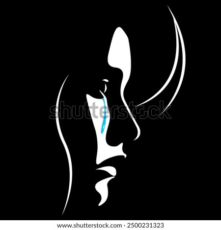 Image, Stock Photo Portrait about violence against women | Young woman symbolizes: No