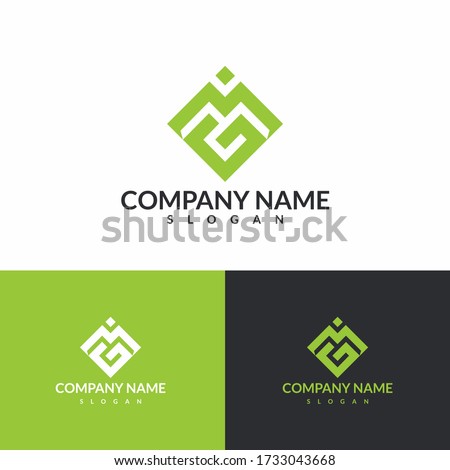 MG Letter Logo Design. Initial letters MG logo icon. Abstract letter MG M G minimal logo design template.Mg with letter M and G in vector format.Alphabet letters monogram icon logo MG,GM,M and G, Stok fotoğraf © 