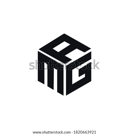 AMG hexagon simple logo design vector .