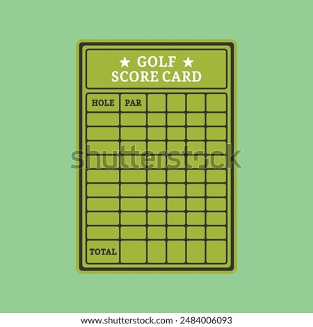 Golf Score Card Illustration perfect for sports theme