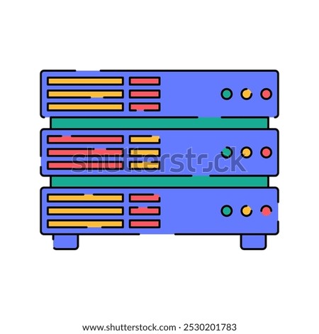 Database Server Icon Illustration Flat Design Style