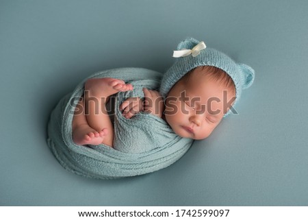 Similar – Image, Stock Photo portrait of baby asleep in bed