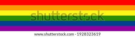 Pride Flag Banner. Wide Horizontal Pride Flag Rainbow Banner Vector Design Element  Сток-фото © 