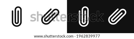 Paperclip Vector Symbol. Paper Clip Attachement Icon Illustration. 