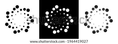 Dot Spiral Vector. Abstract Dotted Vortex Spiral. Radial Halftone Dots Vector Design Element for Logos or Backgrounds