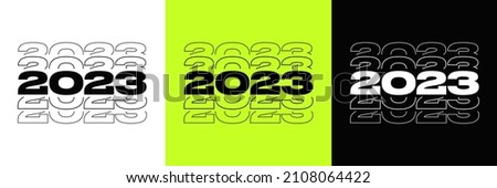 2023 Text Design. Vector '2023' Typography Illustration Design Element for New Year 2023 Social Media Post, Greeting Card, Banner, Poster