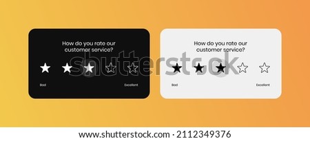 Customer Feedback Survey Vector UI Design Concept. Five Star Feedback Rating User Interface Widget