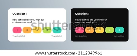 Customer Feedback User Interface. One to Five Satisfaction Questionnaire Widget. Modern UI Design Template for Feedback, Rating or Review