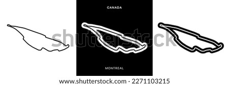 Montreal Circuit Vector. Canada Montreal Circuit Race Track Illustration with Editable Stroke. Stock Vector.