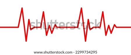 Heart rate monitor line vector isolated on transparent background. Heart rate pulse rhythm line illustration. Stock Vector.