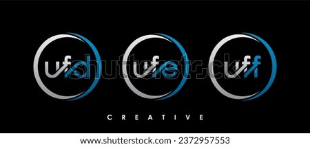 UFD, UFE, UFF Letter Initial Logo Design Template Vector Illustration