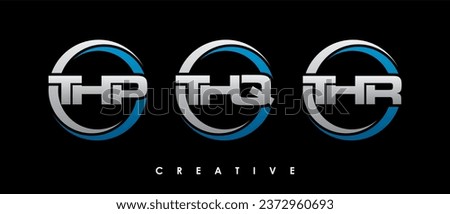 THP, THQ, THR Letter Initial Logo Design Template Vector Illustration