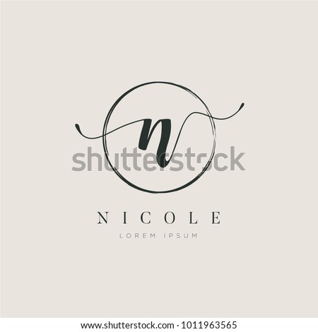 Simple Elegant Initial Letter Type N Logo Sign Symbol Icon Stock fotó © 