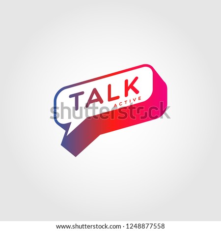 Colorful Gradient Bubble Talk Logo Sign Symbol Icon