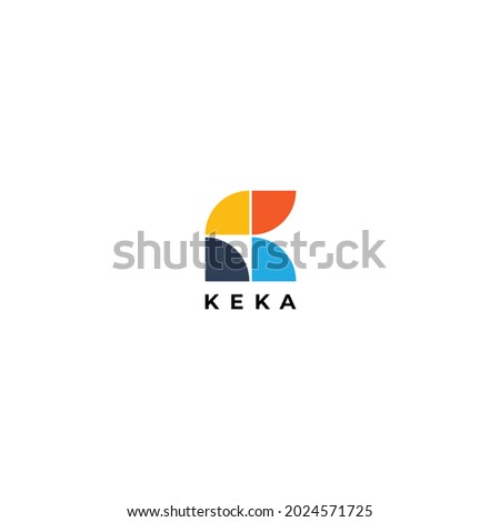 Abstract Simple Tiles Letter K Logo Shape Design